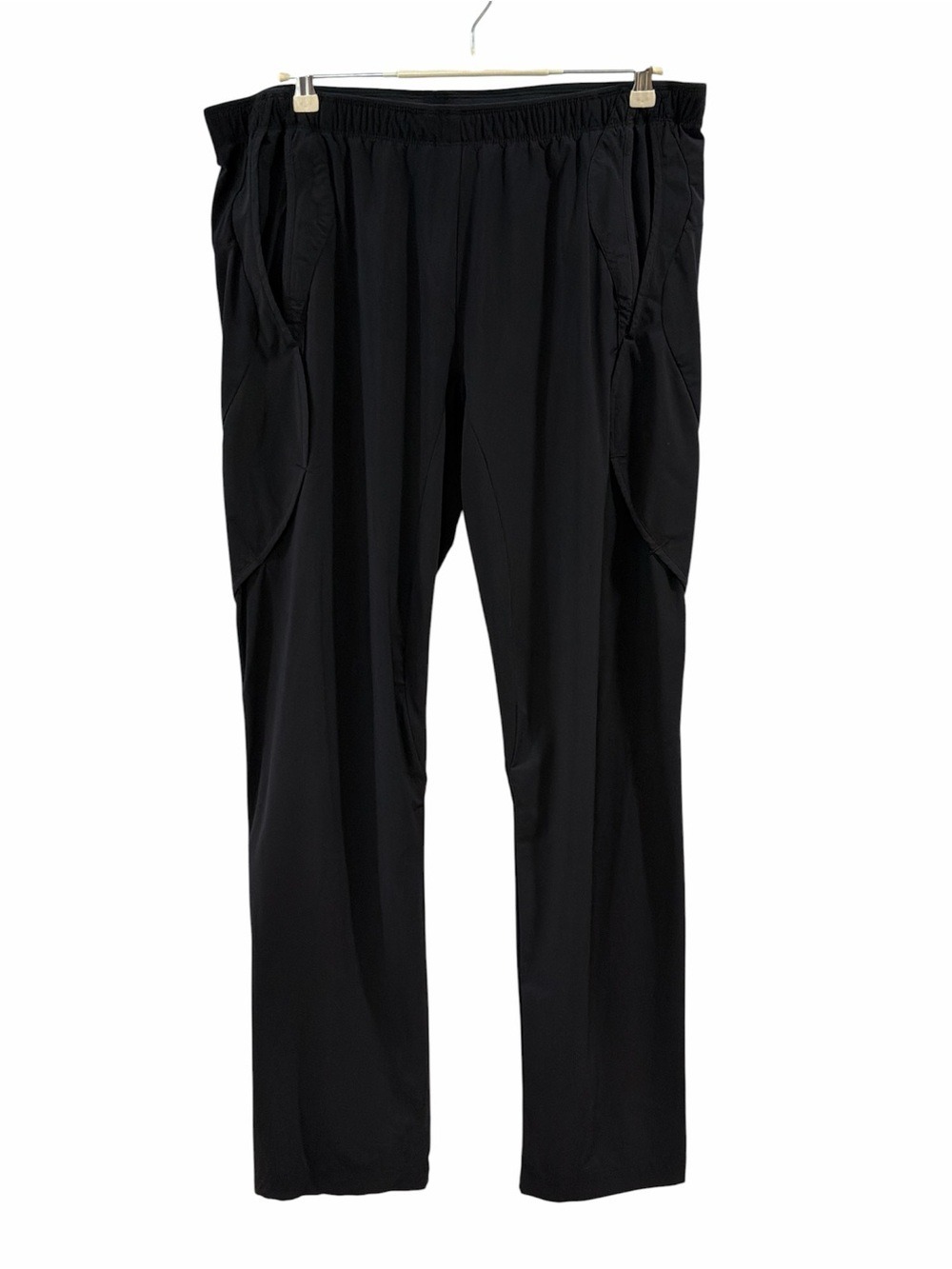 Paskho Black Cargo Travel Pants with Elastic Waist